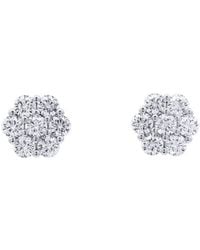 Jewelco London - Cz 6X1 7-Stone Cluster Flower Bloom Stud Earrings 9Mm - Lyst