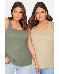 Yours - 2 Pack Vest Tops - Lyst