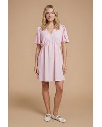 Dorothy Perkins - Frill Detail Angel Sleeve Mini Dress - Lyst