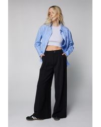 Nasty Gal - Tailored Double Pleat Wide Leg Pants - Lyst