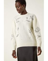 Roman - Floral Sequin Knit Jumper - Lyst