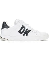 DKNY - Abeni Lace Up Court Sneaker White/black - Lyst