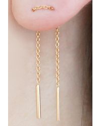 Otis Jaxon London - Sterling Short Drop Chain Threader Earrings - Lyst