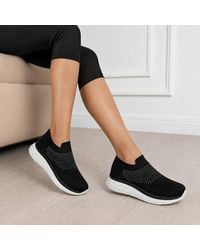 LARANGE - Rhinestone Slip-On Knit Trainers - Lyst