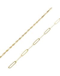 Spero London - Bead Chain Twisted & Large Rectangular Chain Sterling Bracelet Set - Lyst