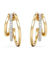 The Diamond Store - 0.25Ct Lab Diamond Stacked Hoop Earrings - Lyst