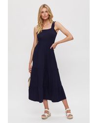 Dorothy Perkins - Navy Plain Strappy Tiered Maxi - Lyst