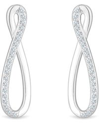 Simply Silver - Recycled Sterling Silver 925 Infinity Cubic Zirconia Drop Earrings - Lyst