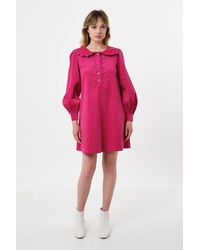 Louche - Bonny Baby Cord Long Sleeve Mini Dress - Lyst