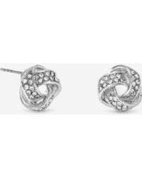 Jon Richard - Rhodium Plated & Pave Knot Stud Earrings - Lyst