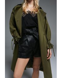 Warehouse - Trench Coat With Gathered Cuff Detail - Lyst