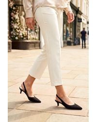 Spot on - Pointed Toe Slingback Kitten Heel Court Shoe - Lyst