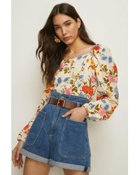 Oasis - Stem Floral Button Front Top - Lyst