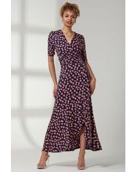 Jolie Moi - Print Viscose Frill Hem Maxi Dress - Lyst