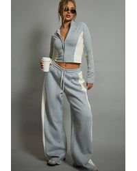 EGO - Long Sleeve Zip High Neck Graphic Print Top - Lyst
