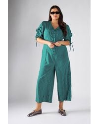 Shnoo - V-Neck Wide-Leg Jumpsuit - Lyst