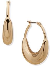 DKNY - 30Mm Tone Puffy Hoop Earrings - Lyst