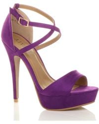 AJVANI - High Heel Crossed Straps Platform Sandals - Lyst