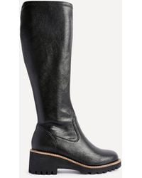 Linzi - Resist Faux Leather Stretch Wedge High Leg Boot - Lyst