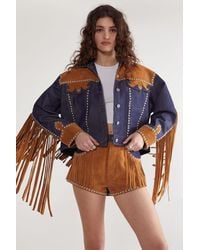 Nasty Gal - Denim Suede Mix Jacket - Lyst