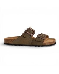 Infinity Leather - Tamaris Leather Slip-On Footbed Slipper Sandals - Lyst