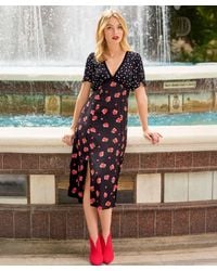 Joe Browns - Polka Dot Floral Lace Trim Midi Dress - Lyst