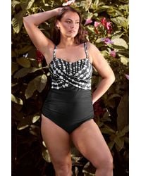 Yours - Crossover Spot Print Swimsuit - Lyst