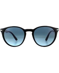 Persol - Round Black Azure Gradient Blue Sunglasses - Lyst