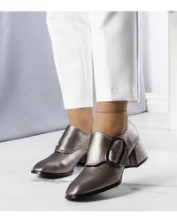 Love Lace - Elegant Low Heel Square Toe Buckle Velcro Business Pumps - Lyst