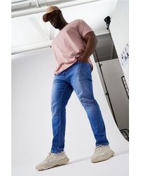 Burton - Plus And Tall Slim Mid Blue Jeans - Lyst