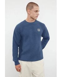 WOVCOR - Textured Knit Crew Neck Sweater With Embroidered Detail - Lyst