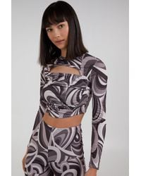 Pink Vanilla - Swirl Print Cut Out Top - Lyst