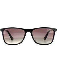 Police - Rectangle Shiny Black Smoke Gradient Polarized Spl972 Sunglasses - Lyst