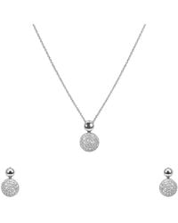 Raina Jewels - 18Ct Diamond Round Necklace Stud Earrings Matching Set 0.58Ct - Lyst