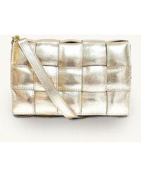 Apatchy London - Padded Woven Leather Crossbody Bag With Gold Plain Strap - Lyst