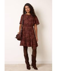 Blue Vanilla - Short Sleeve Round Neck Mini Dress - Lyst