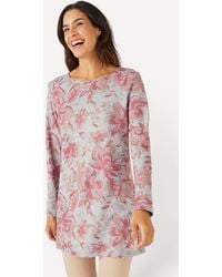 DAMART - Cosy Floral Print Long Sleeve Brushed Tunic - Lyst