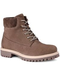 Pavers - Chunky Sole Leather Lace Up Ankle Boots - Lyst