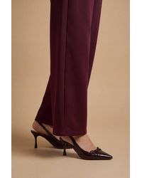 Oasis - Bonnie Faux Leather Bow Detail Slingback Court Shoes - Lyst