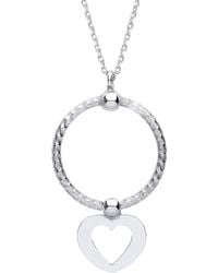Jewelco London - Snake Circle Cutout Heart Disc Pendant Necklace 16" - Lyst