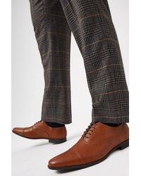Burton - Brown Pu Leather Look Formal Oxford Shoes - Lyst