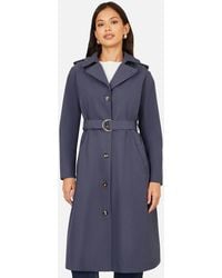 Yumi' - Belted Long Trench Coat With Belt - Lyst