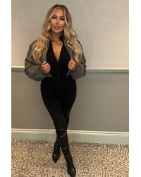 Femme Luxe - Cropped Cargo Bomber Jacket - Lyst