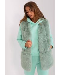 Love Lace - Soft Polyester Faux Fur Vest With Pockets Style 187600 - Lyst