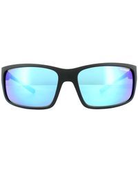 Arnette - Wrap Matt Black Blue Mirror Sunglasses - Lyst