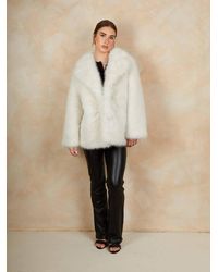 Chi Chi London - Faux Fur Mid Length Coat - Lyst