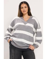 Yours - Stripe Knitted Jumper - Lyst