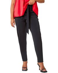Roman - Curve Tapered Belted Stretch Trousers - Lyst