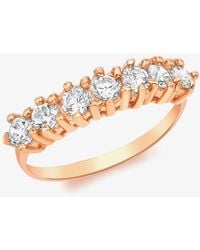 T.H.Baker - 9Ct 7-Stone Crystal Half Eternity Ring 5.84.6901 - Lyst
