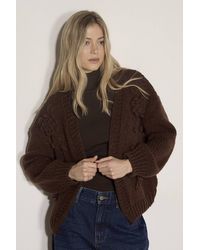Apricot - Rose Applique Chunky Knit Cardigan - Lyst
